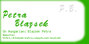 petra blazsek business card